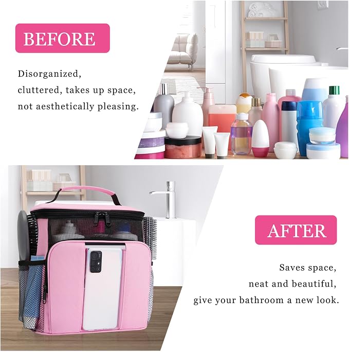 Dorm Room Essentials for College Students Girls Boys Guys, Shower Caddy | Travel Essentials Hanging Toiletry Bags for Traveling Women Men,Mesh Shower Caddies Portable for Camping,Gifts for Christmas