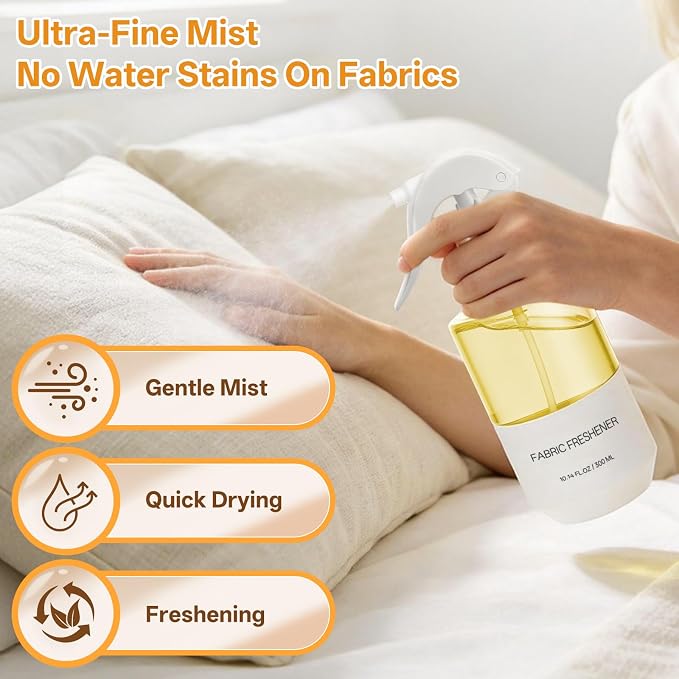 Fabric Freshener Spray, Odor Eliminator Long-Lasting Gardenia Scent | Clothes & Room Deodorizer, Linen Spray, for Couches, Carpets & Bedding, Alcohol-Free, Safe for Kids & Pets, 10.14 OZ, 2-PK