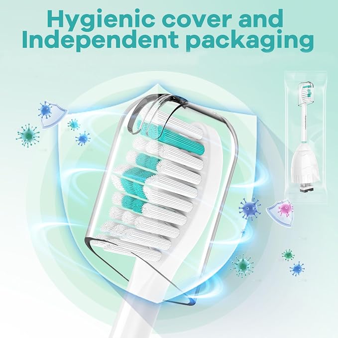 Aoremon Toothbrush Replacement Heads fit for Philips Sonicare E-Series | Toothbrush Heads fit for Essence Xtreme Elite Advance CleanCare Screw-on Electric Toothbrush Handle, 3 Count, White