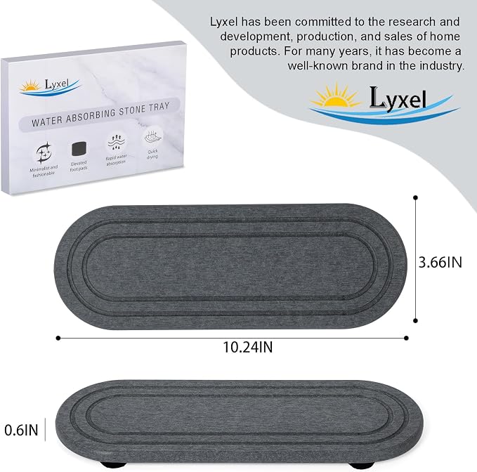 2PCS Water Absorbing Stone Tray, Fast Drying Diatomite Stone Sink Tray, Water Absorbent Diatomite Coasters, Stones Soap Trays for Kitchen Sink, Bathroom Counter Hand Soap Dish Toothbrush Holders