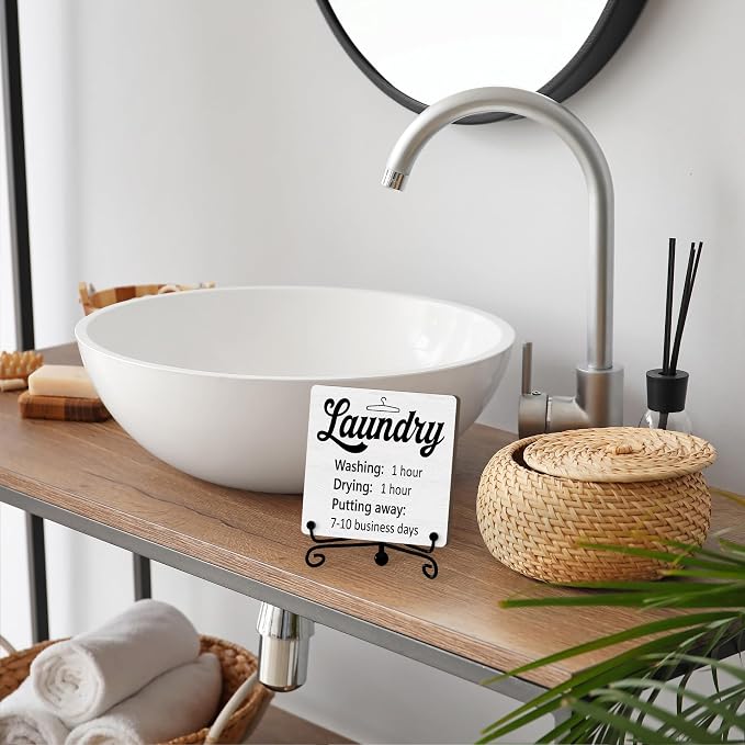 Laundry Room Sign, Washing Room Desk Decor, Laundry Sign, Farmhouse Shelf Decor, 04