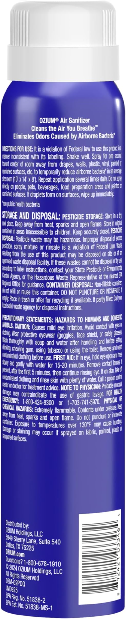 Ozium 3.5 Oz. Air Sanitizer and Odor Eliminator Spray | Room Odor Eliminator for Home, Car, and Office, Citrus Air Cleaner, 2 Pack