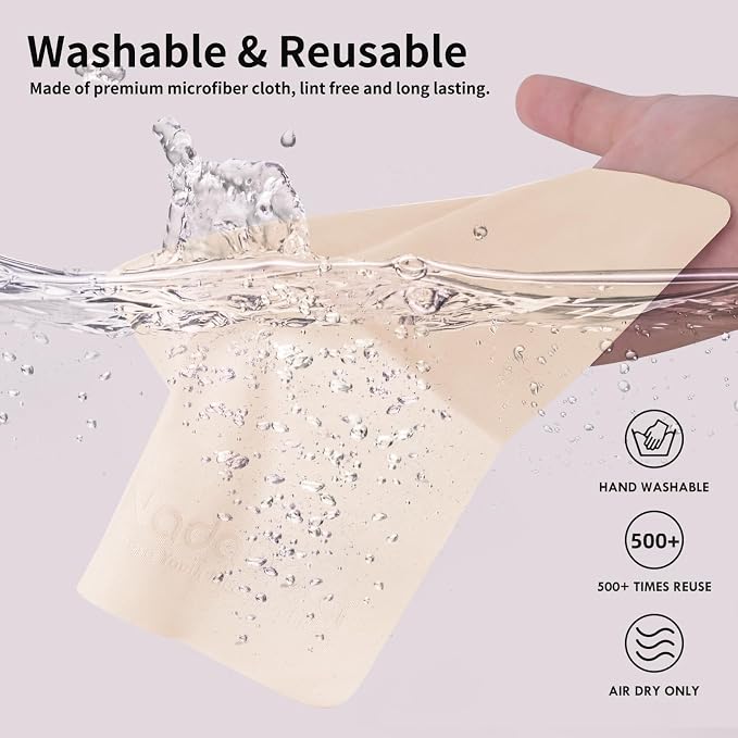 Nadadora Individually Wrapped Premium Microfiber Glasses Cleaning Cloths,20 Pack,Extra Thick,Soft and Dense for Eyeglasses,Sunglasses,Camera,Jewelry,Phone,Lense,Screen,LCD,Reusable and Washable,6"X7"