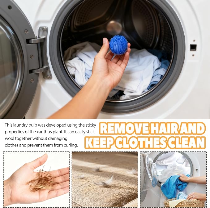 Pet Hair Remover for Laundry, 12 PCS - Reusable Dog & Cat Hair Remover Tool, Effectively Removes Pet Hair, Lint and Dander from Bedding and Clothing, Suitable for Washing Machines, Dryers