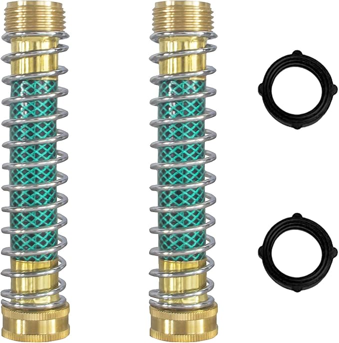 Hourleey Garden Hose Protector, Hose Extension Adapter with Coil Spring, 2 Pack