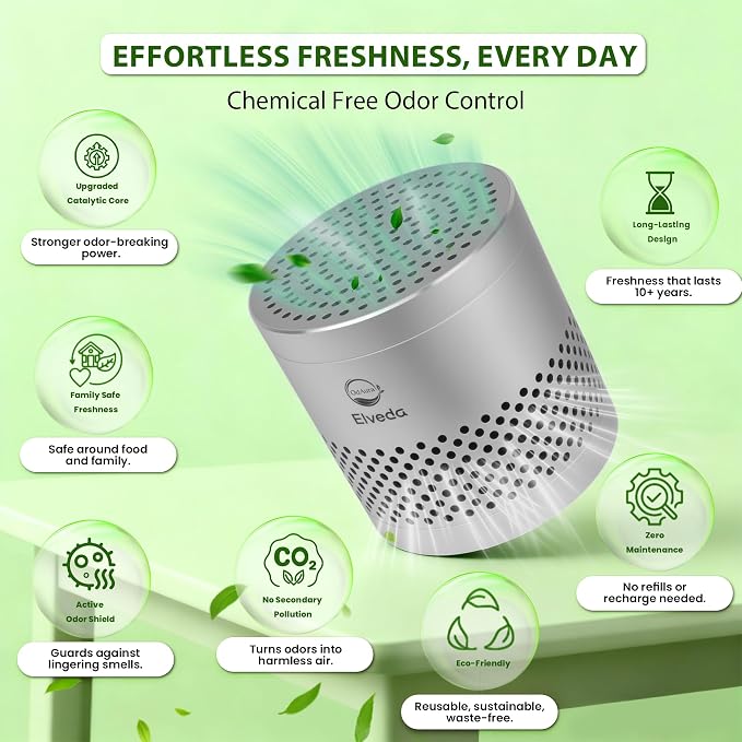 Refrigerator Deodorizer Odor Eliminator for Home, Lasts 10 Years, Fridge Odor Eliminator, Closet, Pantry, Shoe Rack, Car & Drawer Odor Absorber for home, Nontoxic Top Kitchen Gadgets & Gifts