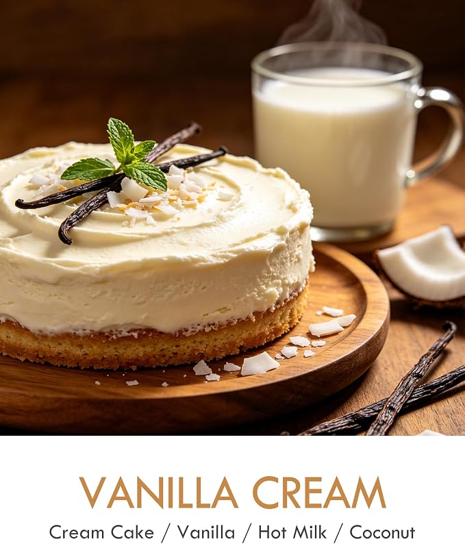 AOOVOO Vanilla Cream Odor Eliminating Candle - 9 oz Non Toxic Soy Candle | Eliminates 95% of Smoke, Food, Pet and Other Smells Quickly, Up to 50 Hours Burn time, Highly Fragranced Air Freshing Candle