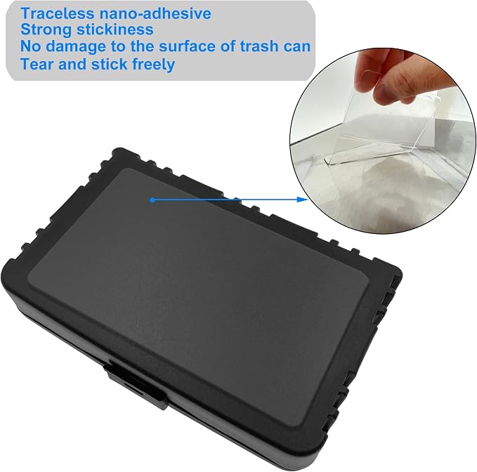 Trash Can Deodorizer Kit Stick-On Activated Carbon Odor Eliminator | for Large Trash Cans, Indoor Kitchen Compost bins, Big Step or Touchless Sensor Garbage Cans, Odor Absorber (2 Black Kits)