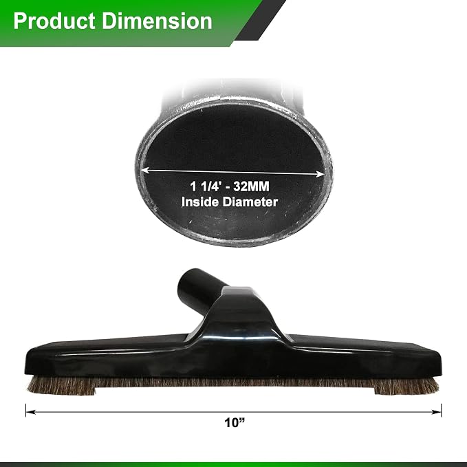 Selgo Universal 1 ¼ Inch (32mm) Black Vacuum Cleaner Floor Brush 10" Wide (Pack of 2)