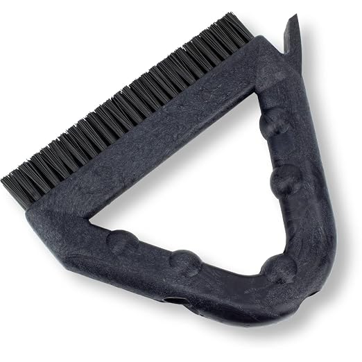 SPARTA Plastic Commercial Grout Brush, Triangle-Shaped Scrub Brush with Scraper and Two Threaded Holes for Attaching Handle (Sold Separately), 9 x 7 x 7 Inches, Black, (Pack of 4)