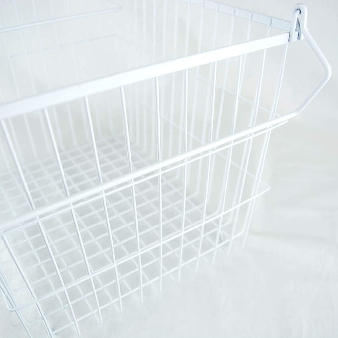 DII Metal Wire Utility Storage Bin, Large Rectangle, 13x10x11", White