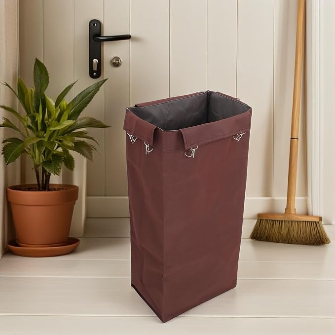 ULTECHNOVO Large Capacity Cleaning Organizer Tote Bag for Housekeeping Cart, Portable Canvas Utility Bag with Iron Hooks, Easy to Install and Convenient Access for Home and Office Use
