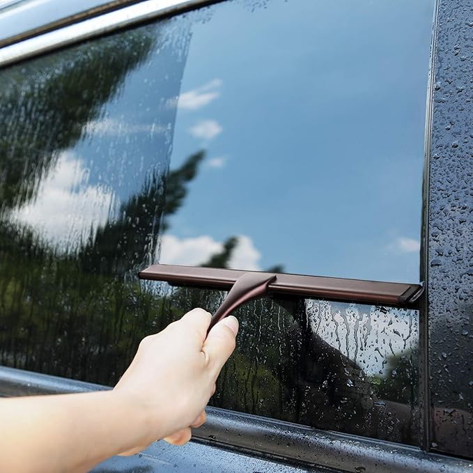Hiware All-Purpose Shower Squeegee for Shower Doors, Bathroom, Window and Car Glass - Bronze, Stainless Steel, 10 Inches