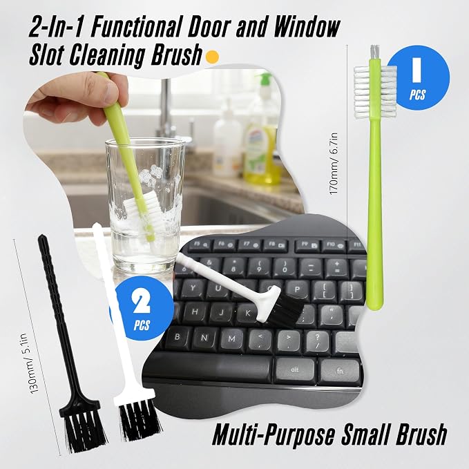 15Pcs Crevice Cleaning Brush Groove Gap Hard Bristle Cleaning Tool Small Clean Brush for Cleaning Sink Toilet Kitchen Door Window Track Cup Teapot
