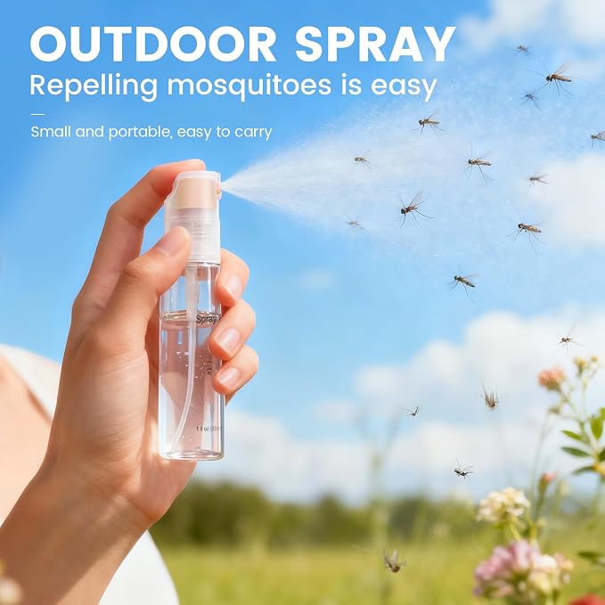 4 Pack Refillable Spray Bottle, Reversible Small Empty Spray Bottle with Fine Mist, Leak Proof - for Cleaning Solutions, Mosquito prevention, Face & Hair Mist - 4pk 1 OZ / 30 ML