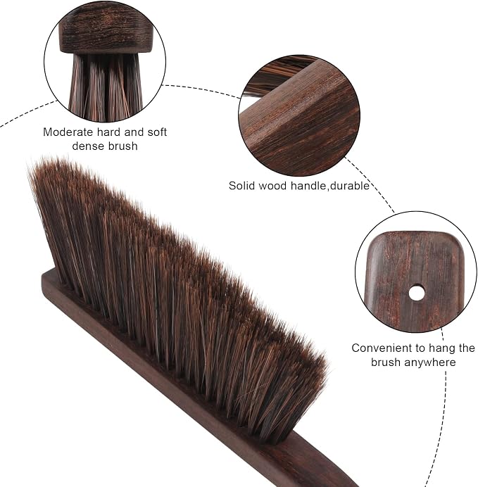 Heavy-Duty Metal Dust Pan and Brush Set-Handheld Angled DustPan and Broom | Stainless Steel Dust Pan with Handle,Precision Edge for Small Debris,Hanging Dustpan and Brush for Home,Fireplace Ash,Stove