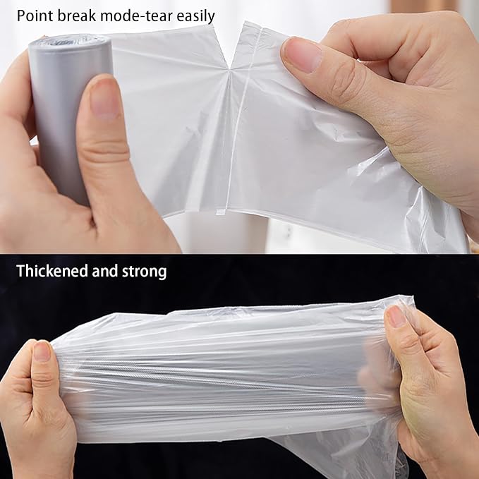 Mini Trash Bags, 0.5 Gal, 300 Counts, White | Extra Small Garbage Bags for Desktop Trash Can, Strong Tiny Trash Bags for Car, Cat Litter, Fits 3L Waste Basket