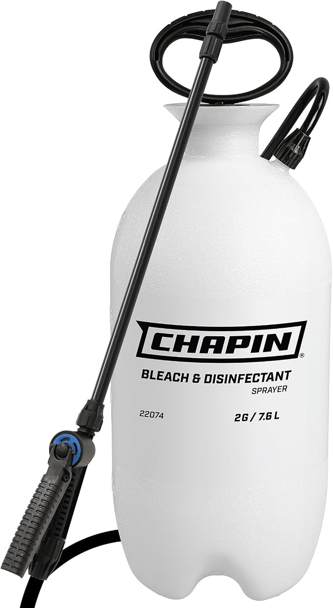 CHAPIN 2-Gallon Bleach Sprayer, Built for Disinfecting Tasks, 2 Pack | Chemical-resistant tank and seals; ideal for mold removal, disinfecting and cleaner applications with nozzle and 40-in hose