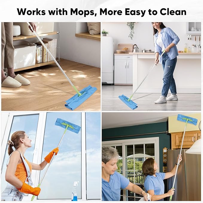 HOMEXCEL Glass Cleaning Cloths 6PK, Streak Free Towel for Windows, 14x16in | Lint Free&Reusable Microfiber Cleaning Cloth for Mirrors, Screens, Glasses, Stainless Steel, Blue