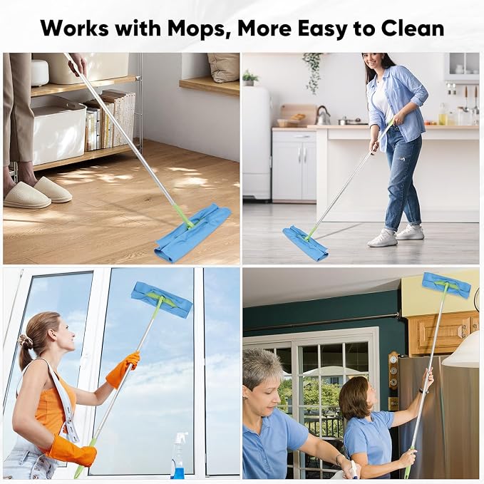 HOMEXCEL Microfiber Glass Cleaning Cloth 12 PK, Lint Free Streak Free, Reusable Cleaning Cloth for Cleaning Windows, Glasses, Mirrors, Screens, Stainless Steel, and More Blue-12”×12”