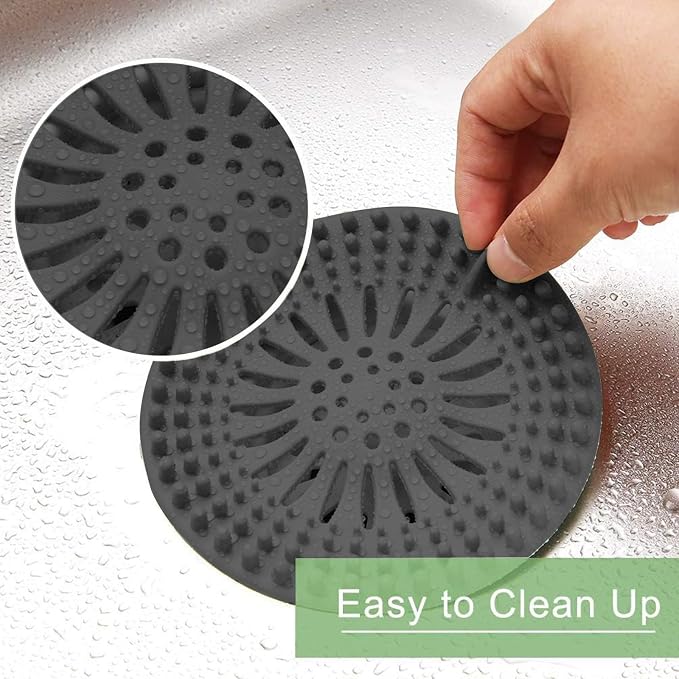 Gotega 5 Pack Bathroom Sink Drain Strainers, Hair Catcher for Shower | Sink Hair Catcher Shower Drain Durable Silicone Hair Stopper Shower Drain Cover Hair Trap, Bathroom Sink Replacement