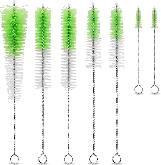 Straw Cleaner Brush Set, 7-Pack Cleaning Brush for Straw | Pipe Cleaners for Sippy Cup, Water Bottle, Tubes and Small Spaces, Works on Metal, Silicone, Plastic and Glass Straws