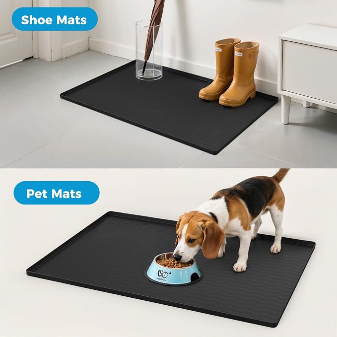 URMONA 16 x 10 in Waterproof Silicone Under Sink Mat, Cabinet Protector | White Sand, Under Kitchen Sink Mat, Kitchen Cabinet Liner, Bathroom Sink Protector, Pet Food Mat and Cat Litter Mat