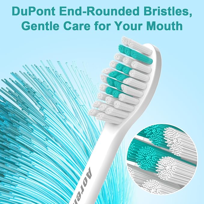Aoremon Replacement Toothbrush Heads Compatible with Philips sonicare E-Series, 6 Pack Replacement Brush Heads Come with Caps
