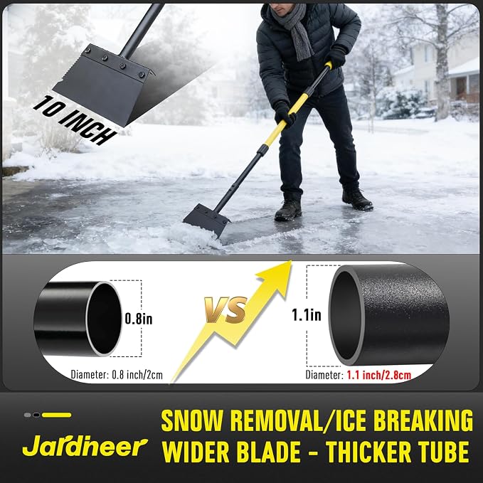 Flat Shovel Floor Scraper, Edging Tool for Landscaping and Weeding | 60" Long Handle Garden Cleaning Shovel, Metal Sharp Blade and Foot Pedal, Weed & Moss Removal for Driveway, Sidewalk, Yard