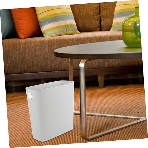 Vaguelly Plastic Kitchen Trash Can Lid Slim Bin for Bathroom Bedroom Office Easy Cleaning