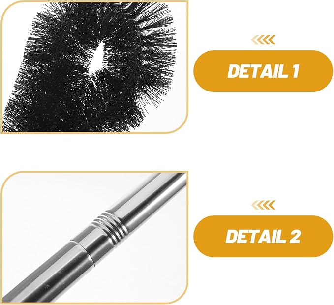 Outdoor Fountain Cleaning Brush with 47 Inch Long Handle - Heavy Duty Statue Scrubber for Garden Maintenance - High Reach Gutter Roof Tool for Leaf Clearing