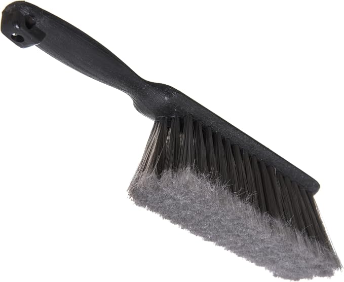 SPARTA Counter and Bench Brush, Flagged Bristles, 8 Inch, Gray | Flo-Pac, Polypropylene Bristles and Block, Fine Dust and Sawdust, Smooth Surfaces, BPA Free