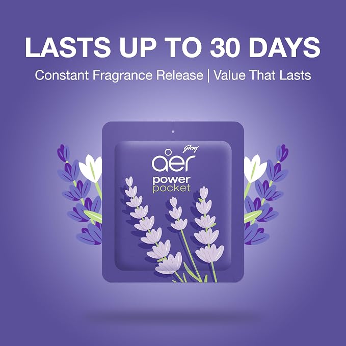 AER Power Pocket Lavender Bloom Solid Gel Air Freshener for the Entire Home with Long Lasting Scent Pack of 6