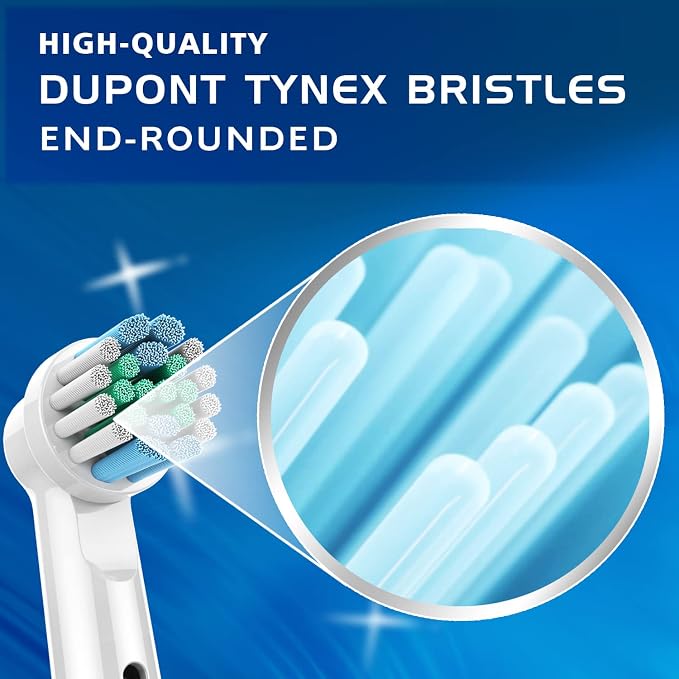 Replacement Brush Heads Fit Oral-B Electric Toothbrushes,8Pcs | Small Round Head,for Daily Clean,Refills for Oral B Handles 3756 3757 3744 3765 3709 4729,End-rounded DuPont Bristles