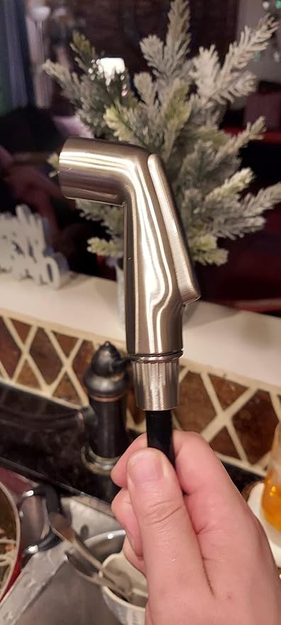 Kitchen Sink Side Spray Head, Sink Sprayer Attachment, Pull Out Spray Head, Faucet Sprayer Replacement, Brushed Nickel