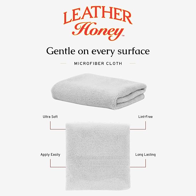 Leather Honey Lint-Free Microfiber Application Cloth – Made in USA | Soft, Lint-Free Microfiber is Ideal For Applying Leather Honey Products & Won't Scratch or Damage Leather. Trusted Since 1968