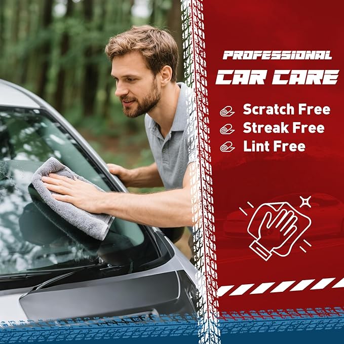 Microfiber Cleaning Cloths Bulk-400 Pack, Gray Microfiber Towels for Cars | Ultra Absorbent Microfiber Towel Weave Grime & Liquid for Streak-Free Mirror Shine - Car Washing Cloth, 12x12 inches