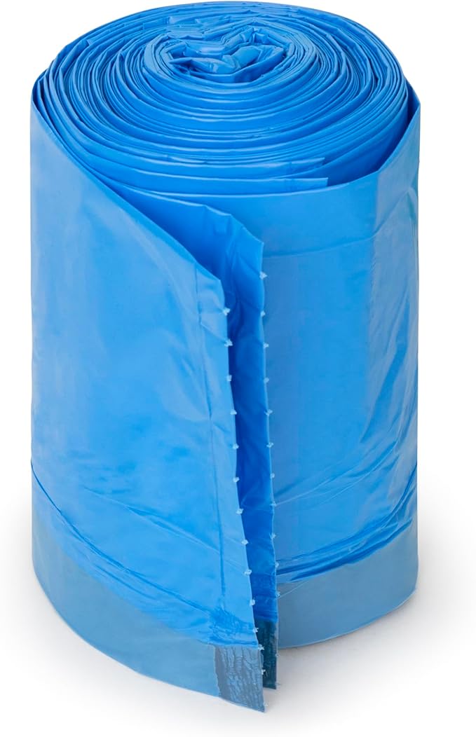 Plasticplace Custom Fit Trash Bags, Compatible with simplehuman Code K (100 Count) Tinted Blue Drawstring Garbage Liners 10 Gallon / 38 Liters, 24" x 28"