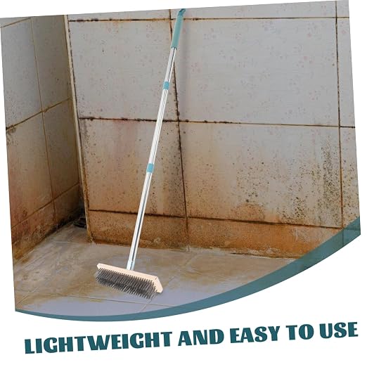 IMIKEYA Deck Cleaning Brush Wire Scrub Brush Long Handle 138cm for Concrete Floor Patio Moss Removal Outdoor Garden Use