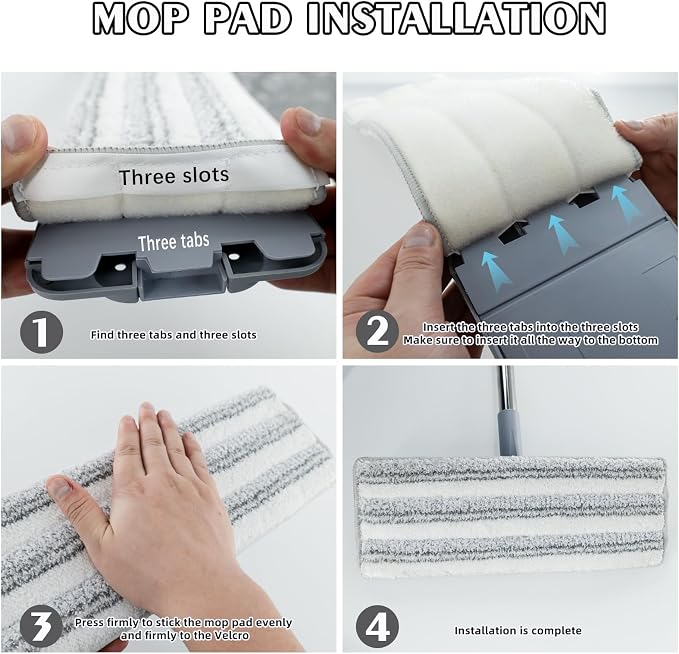 12 Pack Microfiber Mopping Rplacement Pads Compatible with JOYMOOP | Compatible with JOYMOOP Flat Mop and Most 13"X5" Flat Floor Mop, Reusable & Washable Microfiber Cleaning Pads