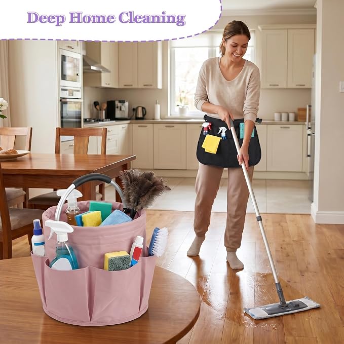 Cleaning Apron, Cleaning Caddy & Household Cleaning Storage Organizer Set
