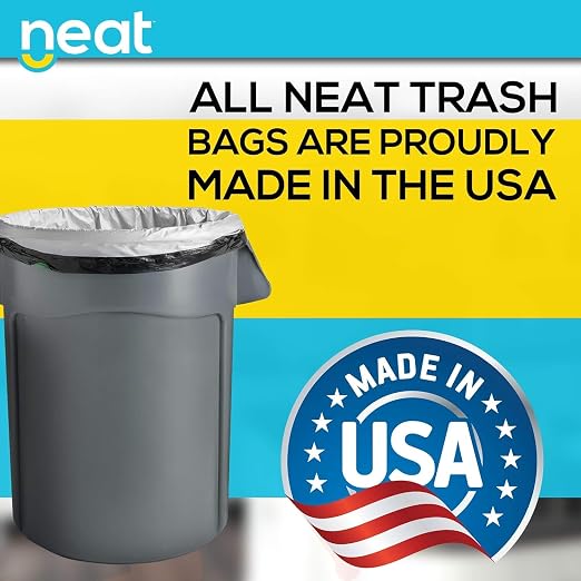 Neat Tall Kitchen 13 Gallon Drawstring Trash Bags - (MEGA 800 Count) - Triple Ply Fortified, Eco-Friendly 50% Recycled Material, Neutralize+ Odor Technology, Reversible Black and White Garbage Bags