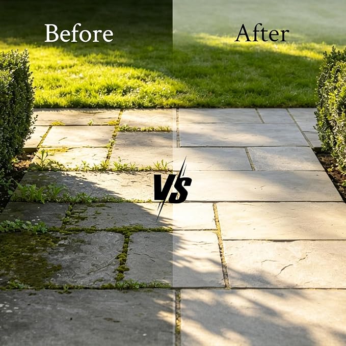 Crevice Weeding Tool Long Handle - Weed Scraper for Patio Pavers | Stainless Steel Weed Brush & Dual Scrapers, Adjustable 30.3"-58.66" Handle, for Driveway Sidewalk Patio Paver Crevice Weeding