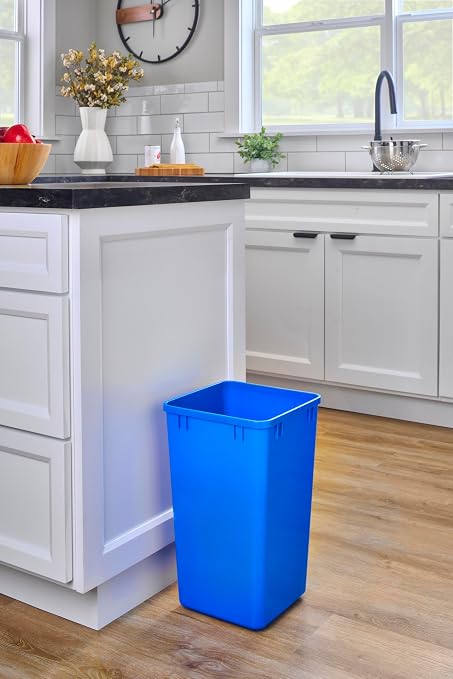 Rev-A-Shelf 27 qt Polymer Replacement Waste Container for Rev-A-Shelf Pullouts, Kitchen Cabinet Trash Can Recycle Bin, RV-1024-22-2, Blue, (2-Pack)