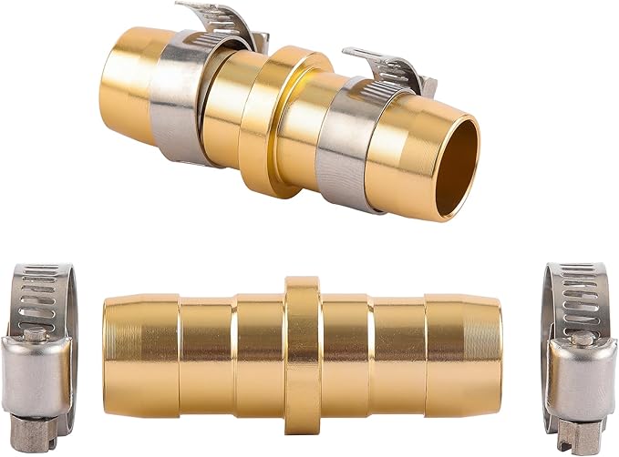 2 Pack Garden Hose Connector Repair Mender Kit with Stainless Clamp,Fits 3/4"-5/8" Water Hose Repair Fitting | Fits 3/4"-5/8" Water Hose Repair Fitting