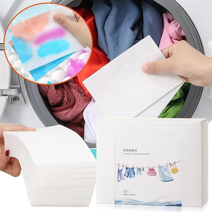 Laundry Color Absorption Sheets – Anti Dye Tablets, Washing Machine Paper | Clothes Protection Pads, Mixed Wash Accessory for Preventing Color Transfer and Fabric Care