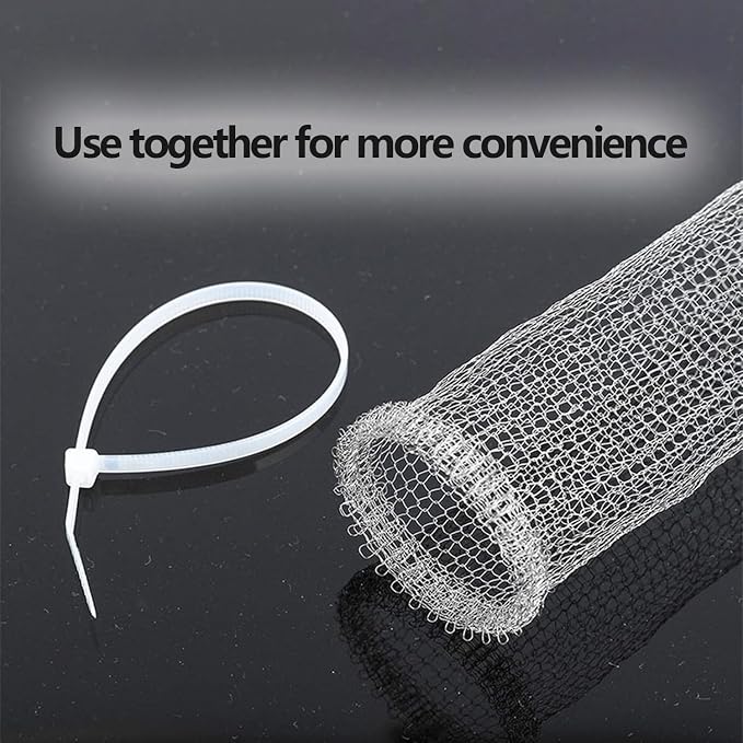 Stainless Steel Lint Traps for Washing Machine Drain Hose – Mesh Filter with Cable Ties for Laundry Sink and Drain Protection(12)