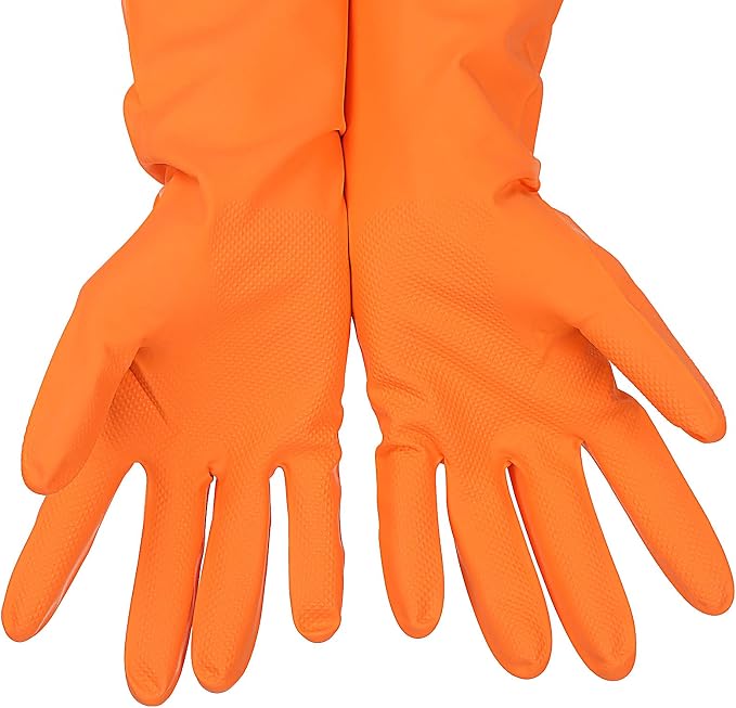 Latex Free Nitrile Cleaning Gloves, Small, 3 Pairs | 12 Mil Thick, Reusable Gloves with Non-Slip Grip, Waterproof for Dishwashing, Kitchen, Bathroom & Household Cleaning