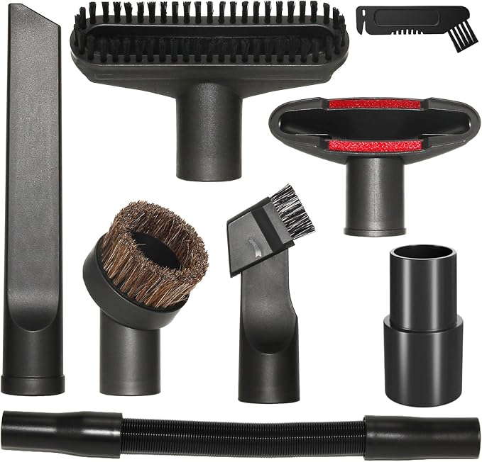 Vacuum Attachments Compatible with Shark Corded Vacuums, Rocket HV301 HV322 HV370 Series, 1 1/4" Accessories with Extension Hose Adapter (Car Detailing Kit)