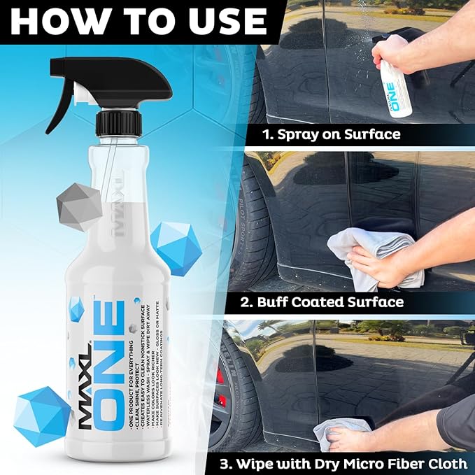 MAXLONE™ Car Spray with Triphene® All Purpose Waterless Detailer 1 Gallon | Quick Spray & Wipe, Clean, Shine, Protect Paint, Glass, Wheels, and Trim Without Pre-Washing (1 Gallon)